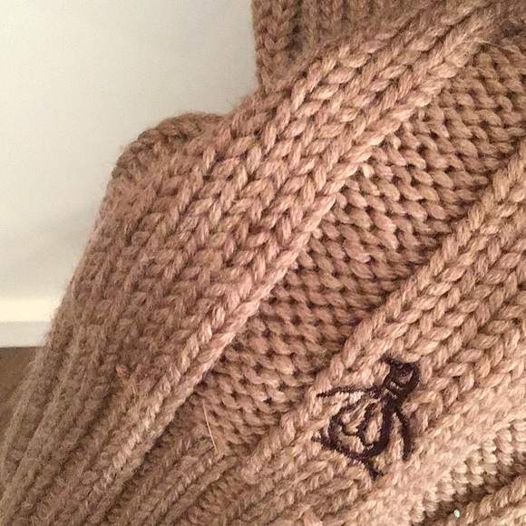 NWT Original Penguin cable knit cardigan sweater. Tan color. Size L - Picture 8 of 10